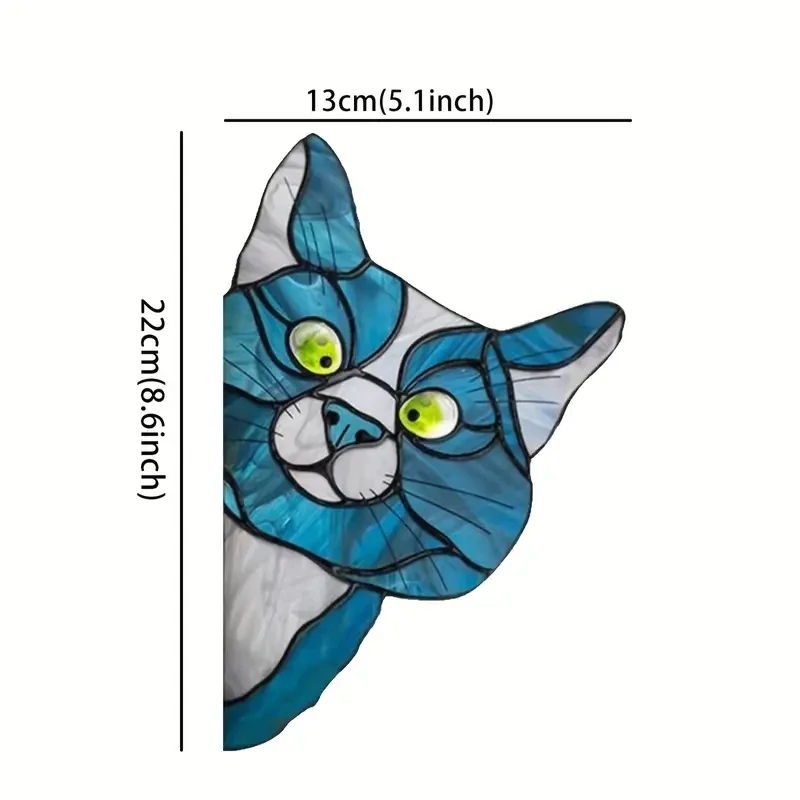 1pc Cat Peeking Glass Window Sticker, Thickened Waterproof And Moisture-proof Window Film For Glass, Ceramic Tiles Home Decor