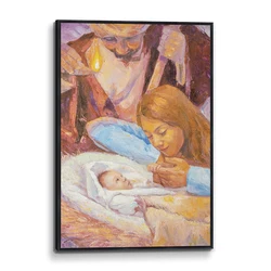 Jesus Christ, Healing Girl at Feet Religious Christian,3D Giclee Printed Brushstroke Texture that Resembles Hand Painted