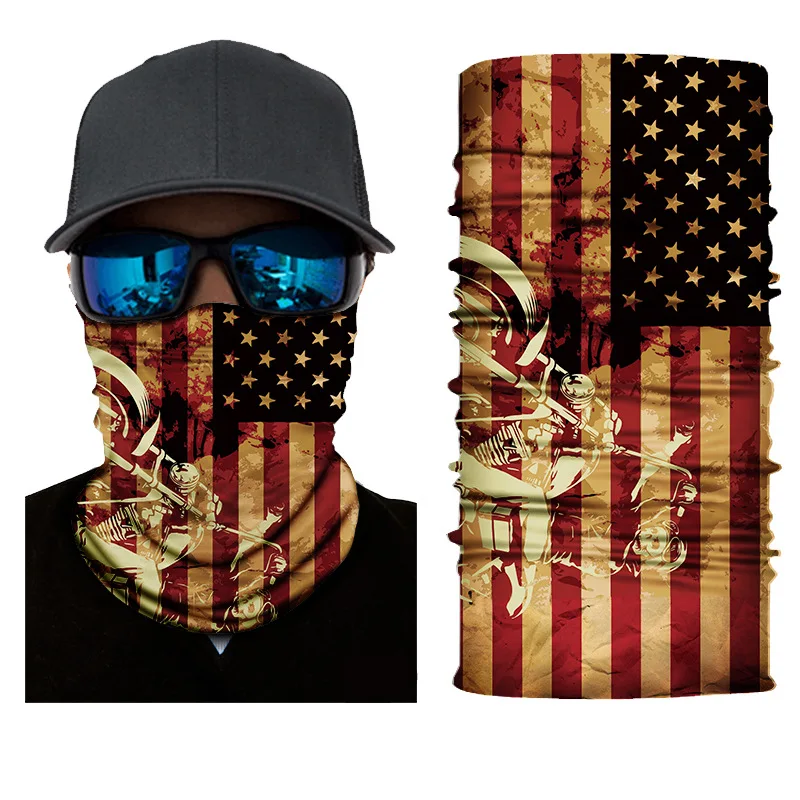 Hot Selling Style Country Usa Flag Bandana Cycling Neck Gaiter Warmer Cheaper Seamless Tube Bandana