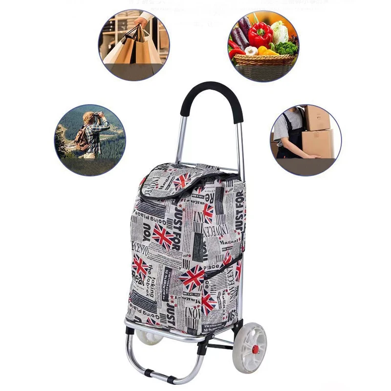 oyvp-002 Hot sell customized supermarket roll wheeled handy portable detachable Collapsible grocery folding shopping trolley bag