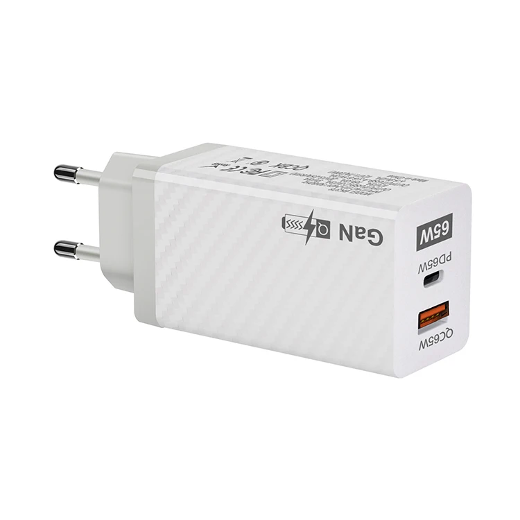New Technology 2023 GaN 65W Type C Laptop Charger with QC3.0 USB Power Adapter