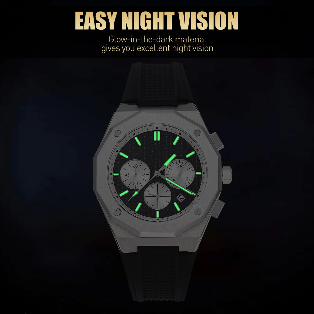 Hot Waterproof Customized Silicone Band Wristwatches Luxury Business Men Watch