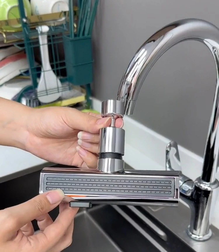 Modern Classic Kitchen Faucet with Waterfall Stream Sprayer Water Saving Nozzle Sprayer Filter Diffuser and Tap Accessories