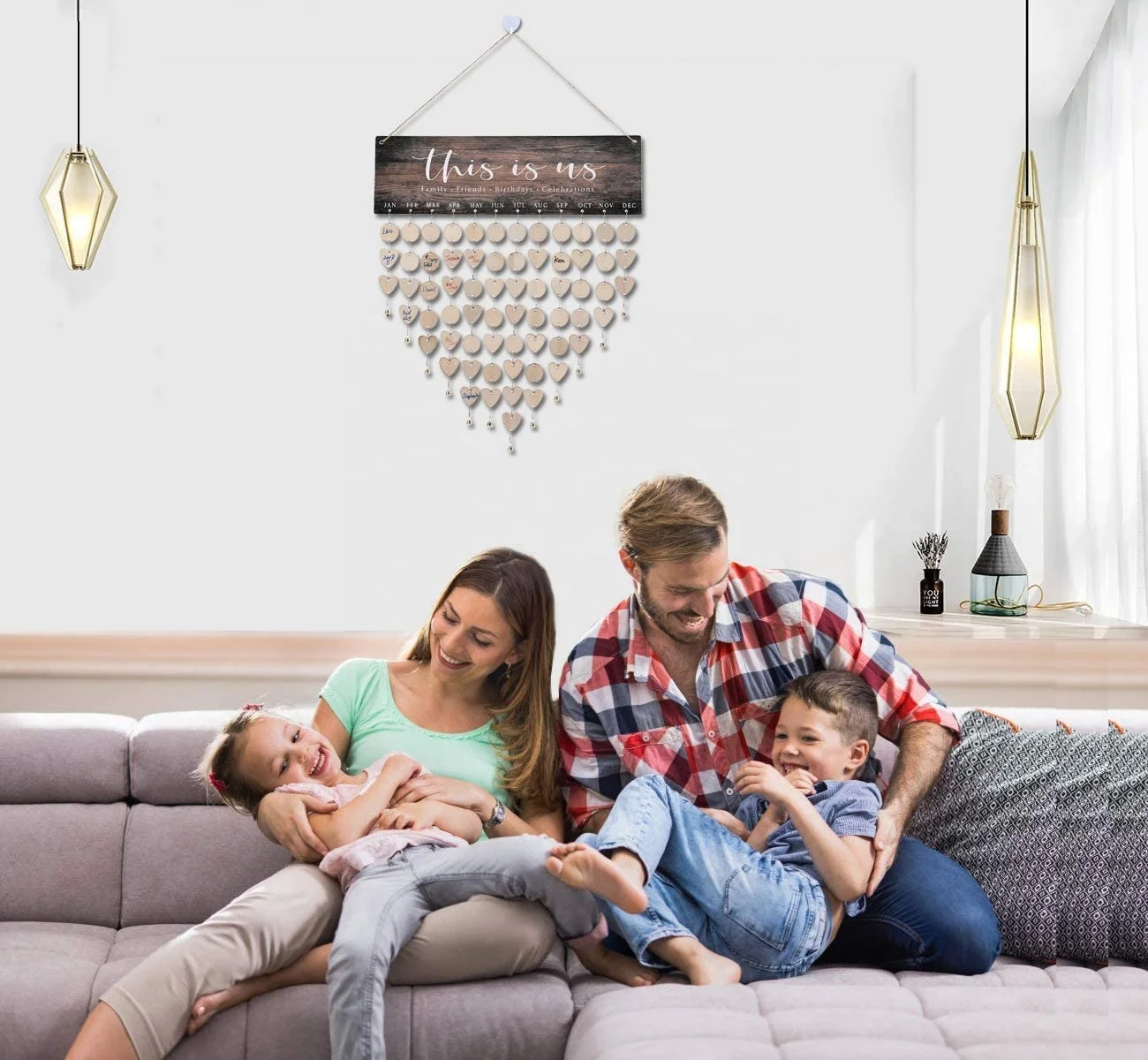 Birthday Gifts for Grandma Mother from Daughter - Wooden Family Birthday Reminder Calendar Plaque, Family Like Branches