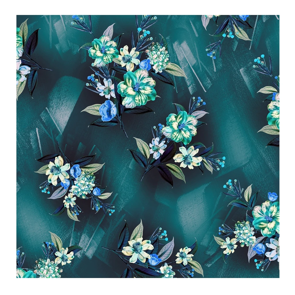 polyester stretch shining spandex soft satin custom digital print for garment wedding dress lady coat skirt with flowers  fabric