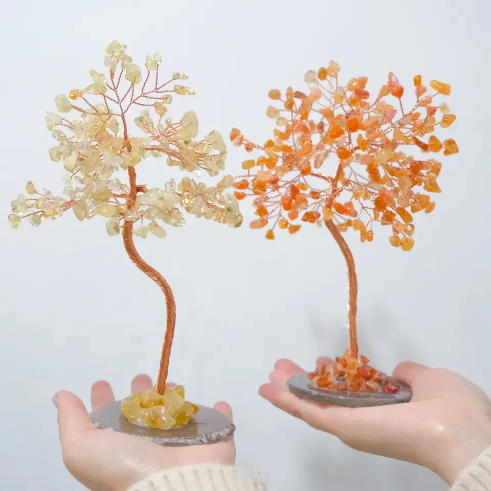 100% natural Hot Selling High Grade Tree Shape Crystal Wholesale Gift Customized Box crystal craft