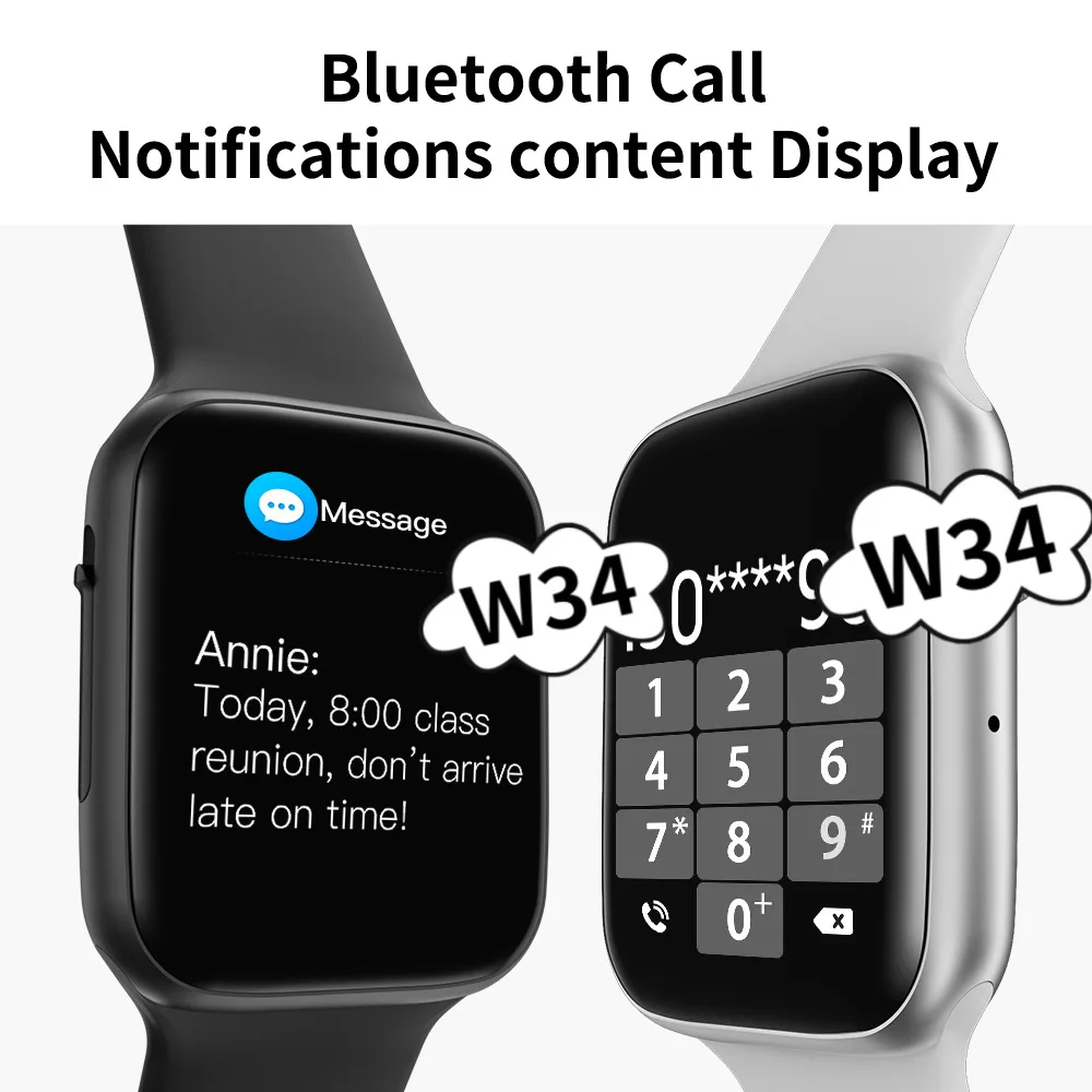 W34 Смарт-часы 2021 bt телефон iwo reloj inteligente bluetooth смарт-часы PK W46 W26 серии 6
