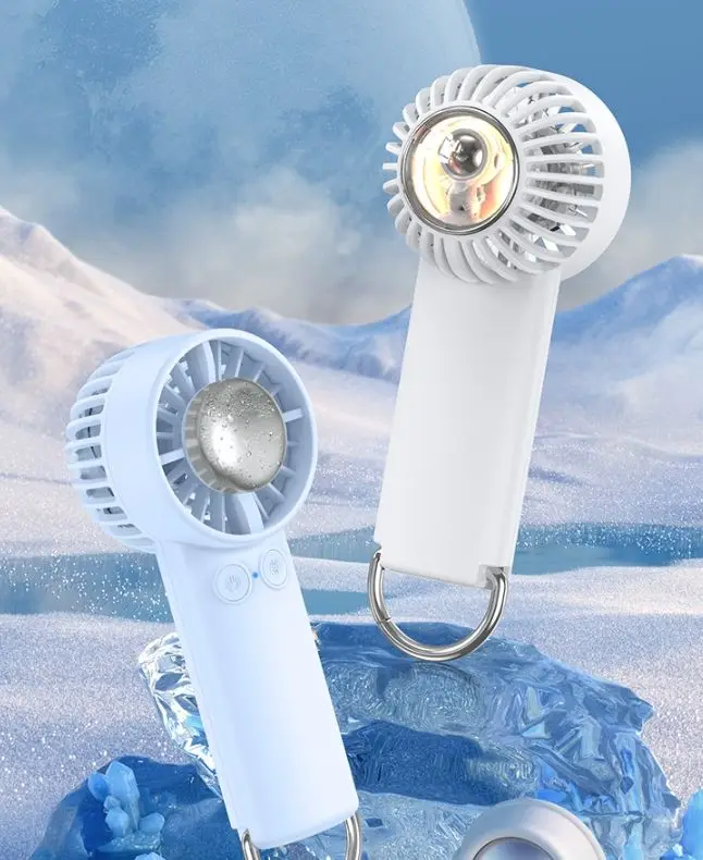 Popular hot wholesale 6W 3 Wind speed Hand-held refrigeration 4000mAh with Atmosphere light cooling portable mini fan cooling