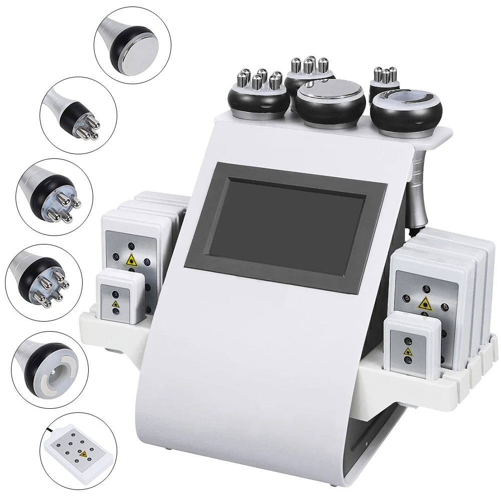2021 6 in 1 Lipo Laser Kim 8 Cavitation Weight Loss RF Cavi Slimming Ultrasonic 40K Lipo Laser Cavitation Machine