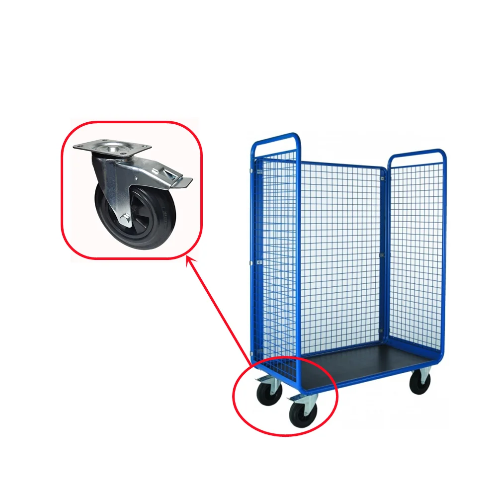 SQ Caster 4 Inch 5 Inch 6 inch 8 Inch black rubber castor wheel european type industrial caster wheel for material handling