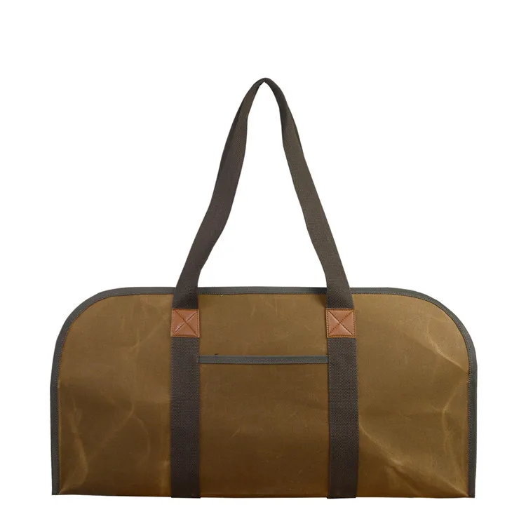 Amazon Hot Sale Waxed Waterproof Canvas Bag Duffle Folding Bag Firewood Log Cargo Carrier Bag