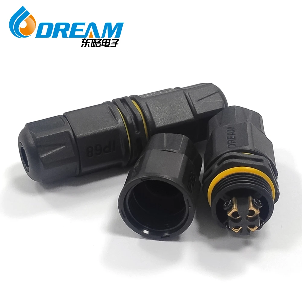 20A 450VAC M20 4pin electrical cable connector waterproof terminal IP68 waterproof connector