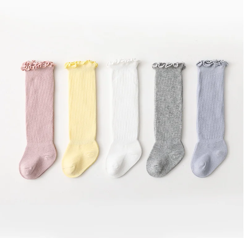solid color lace  baby winter socks baby   knee high baby soc