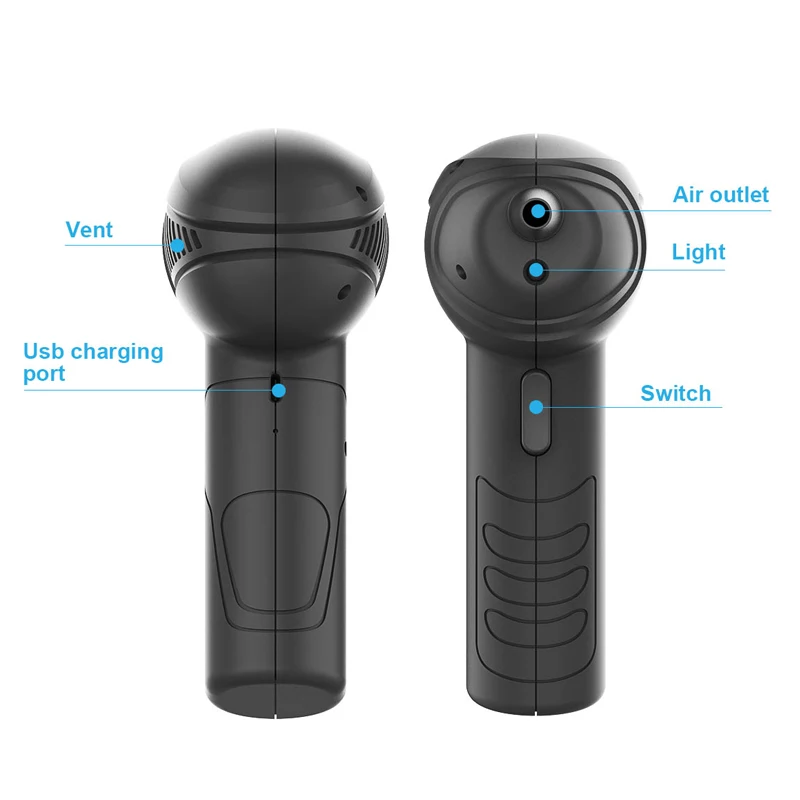 Portable Air Fan Duster Clean Tool For Computer Keyboard Car Electronic Equipment Rechargeable Cordless Electric Air Duster