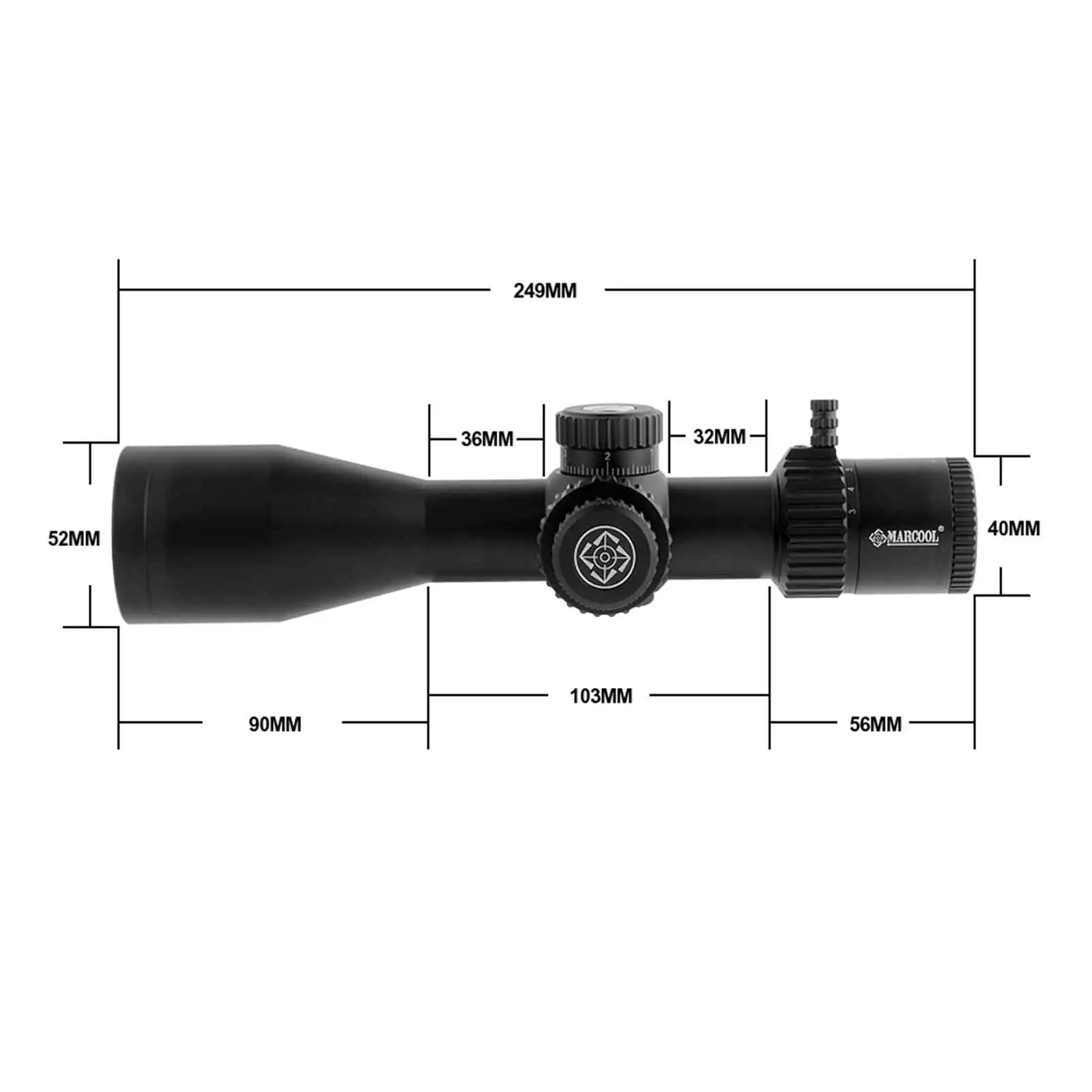 Marcool EVV 3-12x44 SFP Compact Hunting Scope With Turret Lock Reset Tactical Optics for Precision Shooting