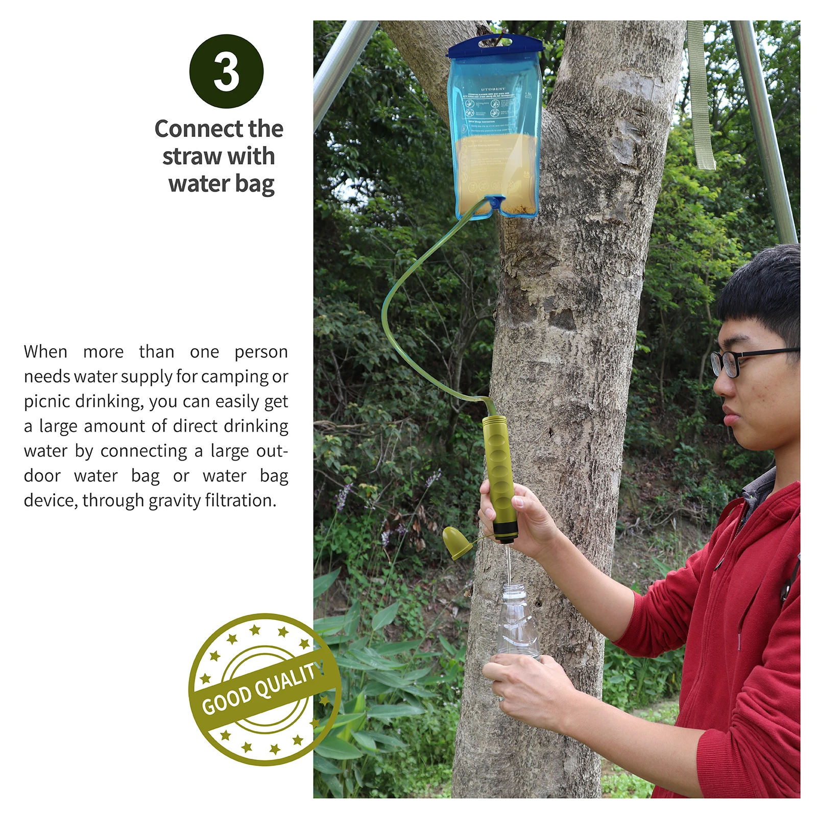 outdoor survival outdoor purification straw cartridge Mini backpacking outdoor water filter straw