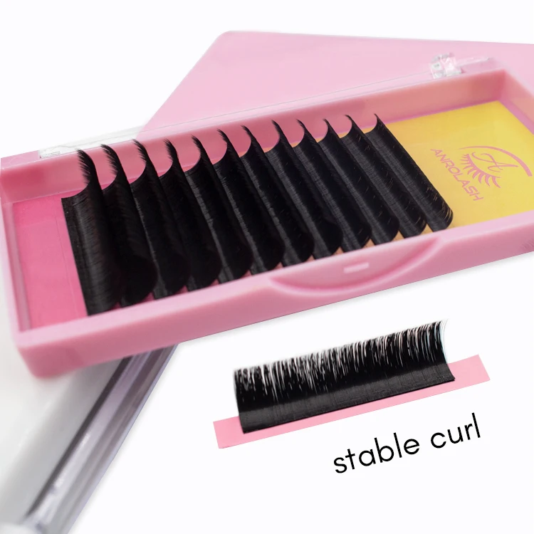 Anrolash Fanning Automatic Easy Fan Korean PBT Fibers Synthetic Eye Lashes 8-20mm Easy Fanning Eyelash Extensions