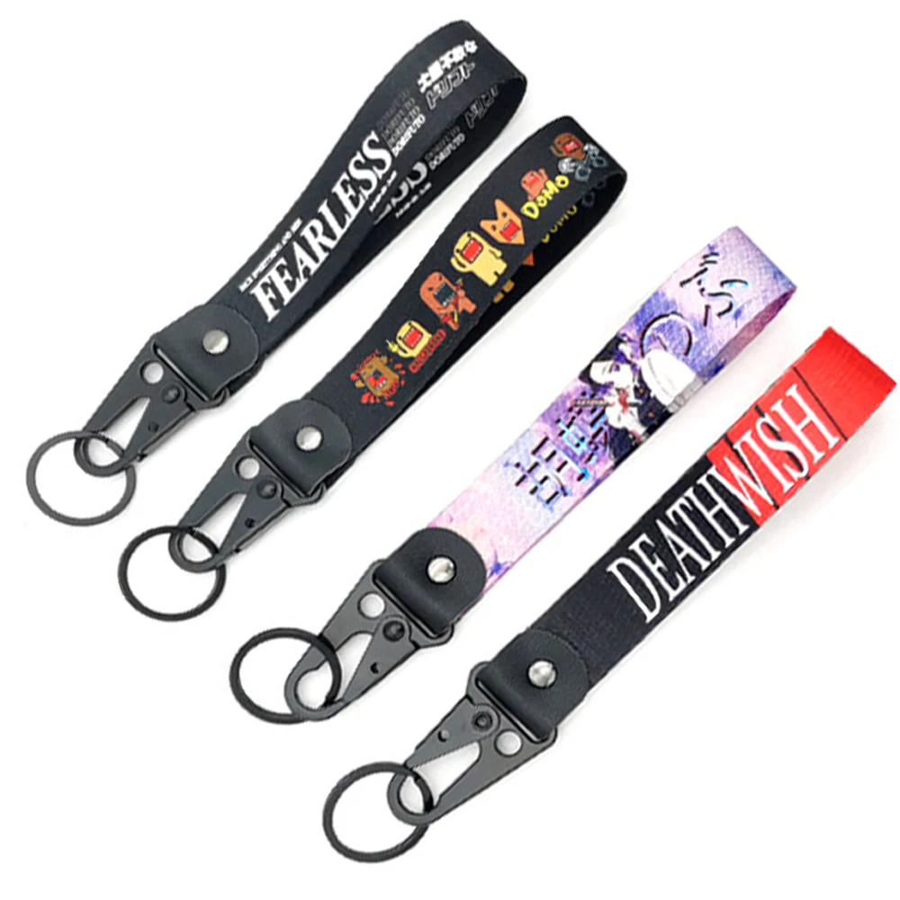 YYX Wholesale High Quality Japanese Jdm Car Culture Sublimation Printed   Wrist Key Chain With Eagle Beak Buckle