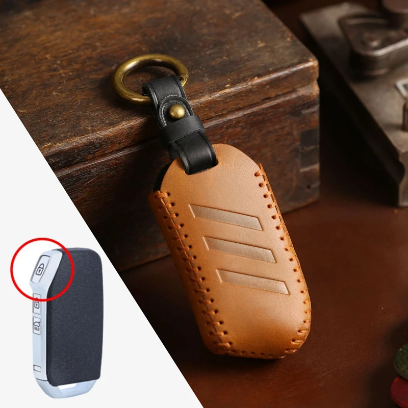 Factory direct sales accesorios para autos 2022 Leather Smart four buttons Car Key Cover For Kia