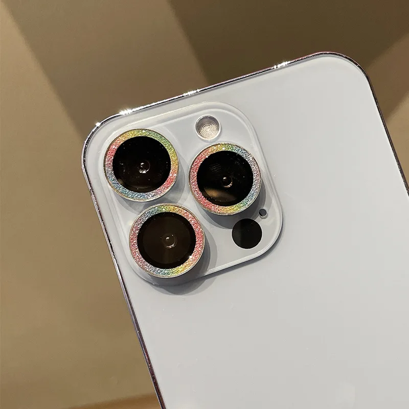 Anti Scratch Bling For iPhone camera lens glitter protector film for iphone 14 13 pro max tempered glass protector de camara