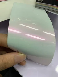 1.52x18m PVC Multiple Colors Air Bubble Free Matt Metal White To Blue Chameleon Body Side Vinyl Car Wrap Sticker Design Film