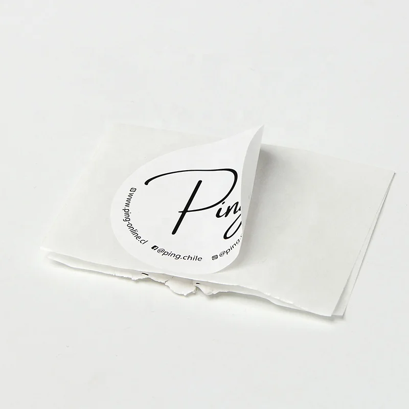 Custom Jewelry Packaging Round White Paper Adhesive Sticker Die Cut