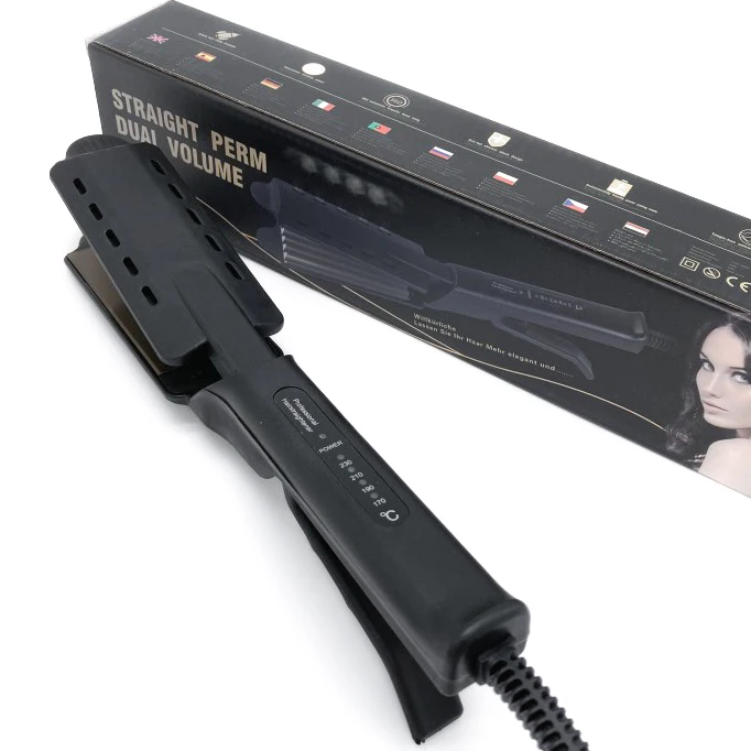 Wholesale Professional Hair Straightener Titanium Flat 2 in 1 Irons Wide Plate Electric Hair Straightener