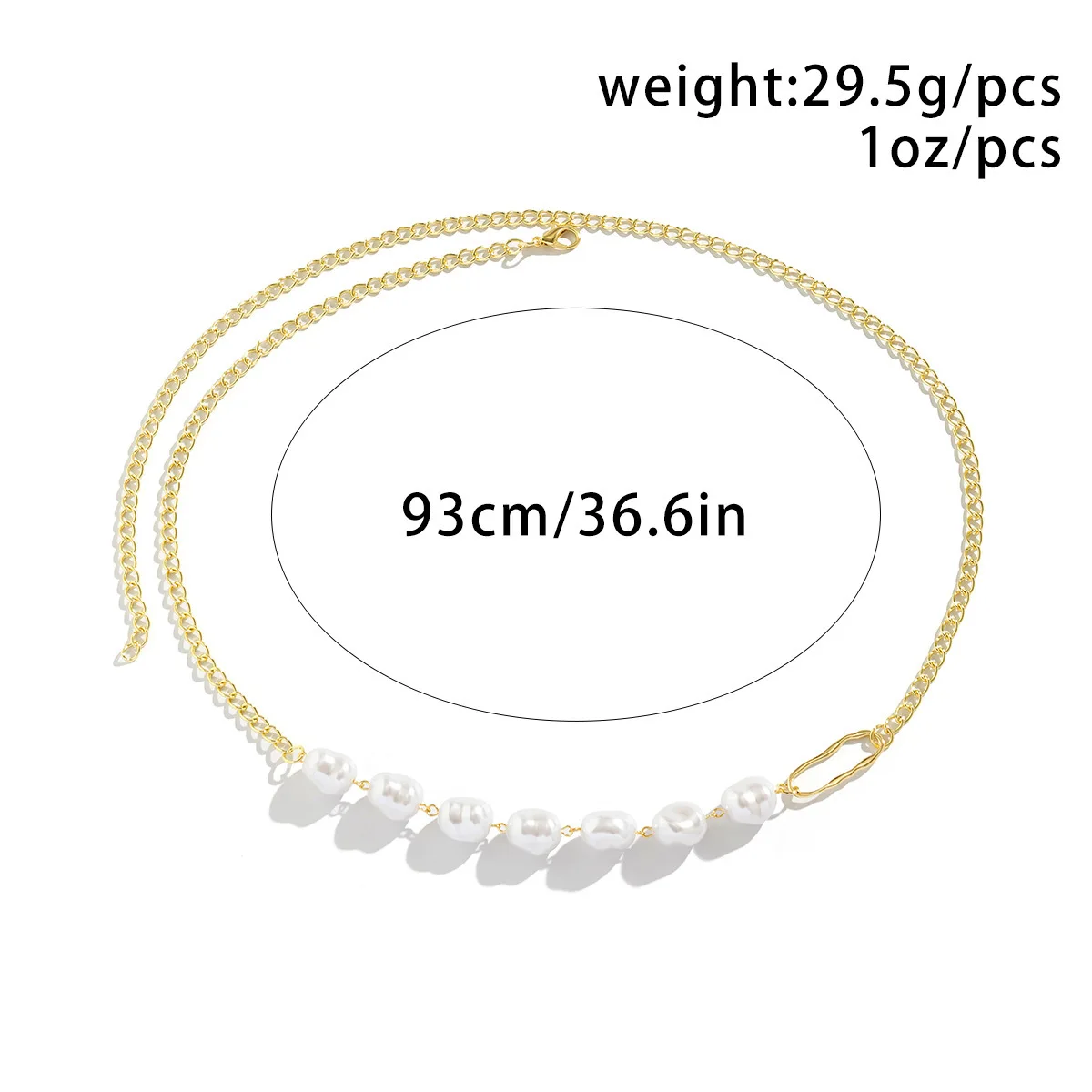 link chain with pearl bead  waistline layers women gold plated waist chain fashion jewelry body chain anklet
