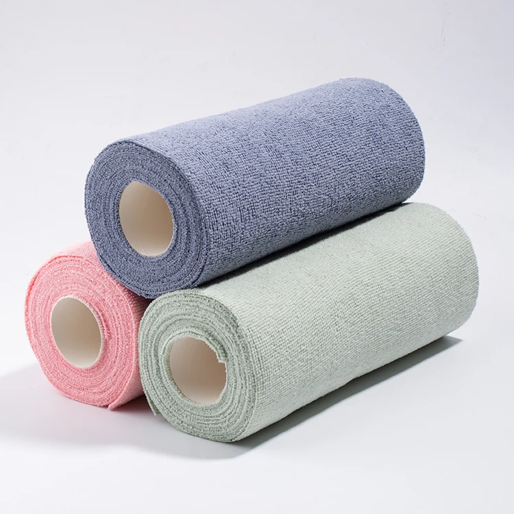 Perforated tear-away a roll reusable microfiber towel textile wholesale fabric in on for car cleaning
