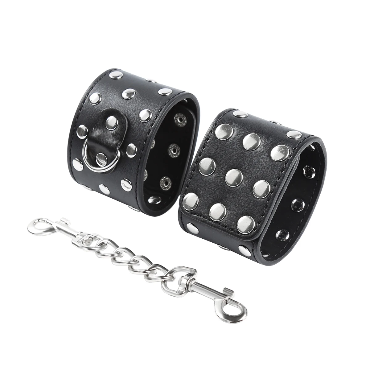 Wholesale Leather Male Restraint Handcuffs Full Rivet Sex Male Sex Bondage Noverty Fetish BDSM Toys Slave Cheap Handcuffs