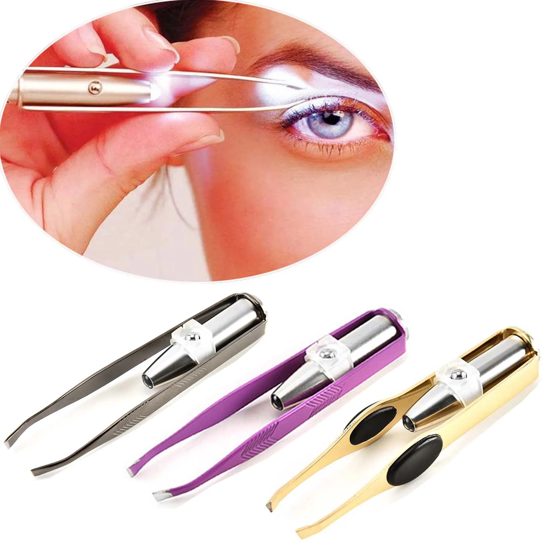 Hot Sell Makeup Tools Eyelash Tweezers Stainless Steel Eyebrow Tweezers For Women