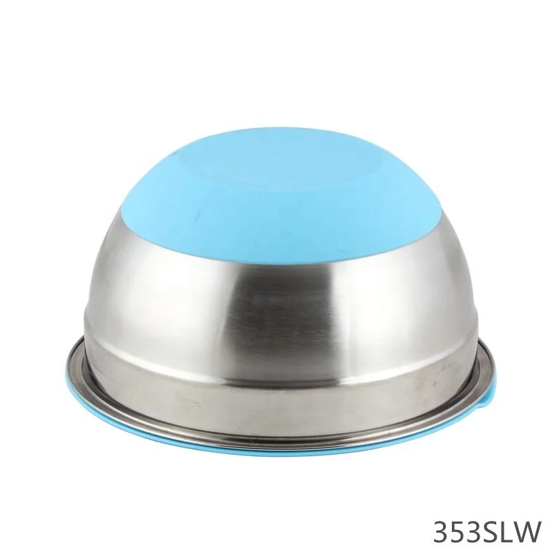 Stainless Steel Gasket Seal Container Steel Mixing Bowl With Lid Steel Air Tight Bowl With Lid And Silicon Base