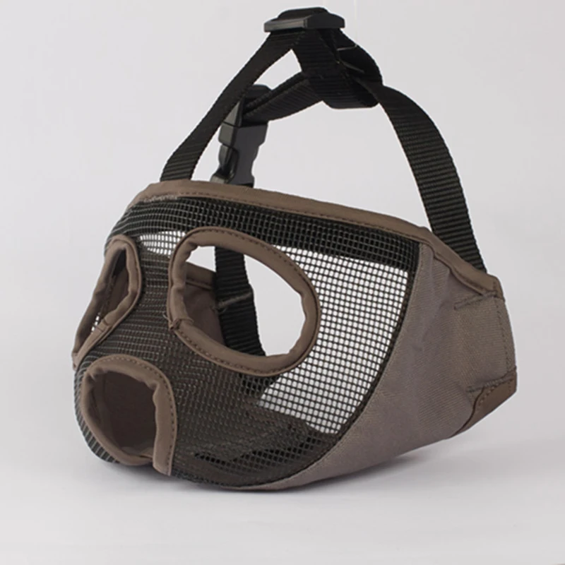 Breathable Mesh Short Snout Pet Dog Muzzle Adjustable French Bulldog Pug Mouth Muzzle Mask Anti Bark Bite Chew Muzzles For Dogs
