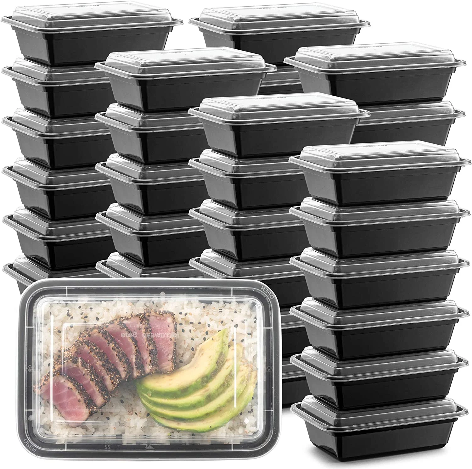 Factory Shipping Microwave Tight Seal Container with Lid Lunch Box Transparent Plastic Meal Prep Containers Food Takeaway