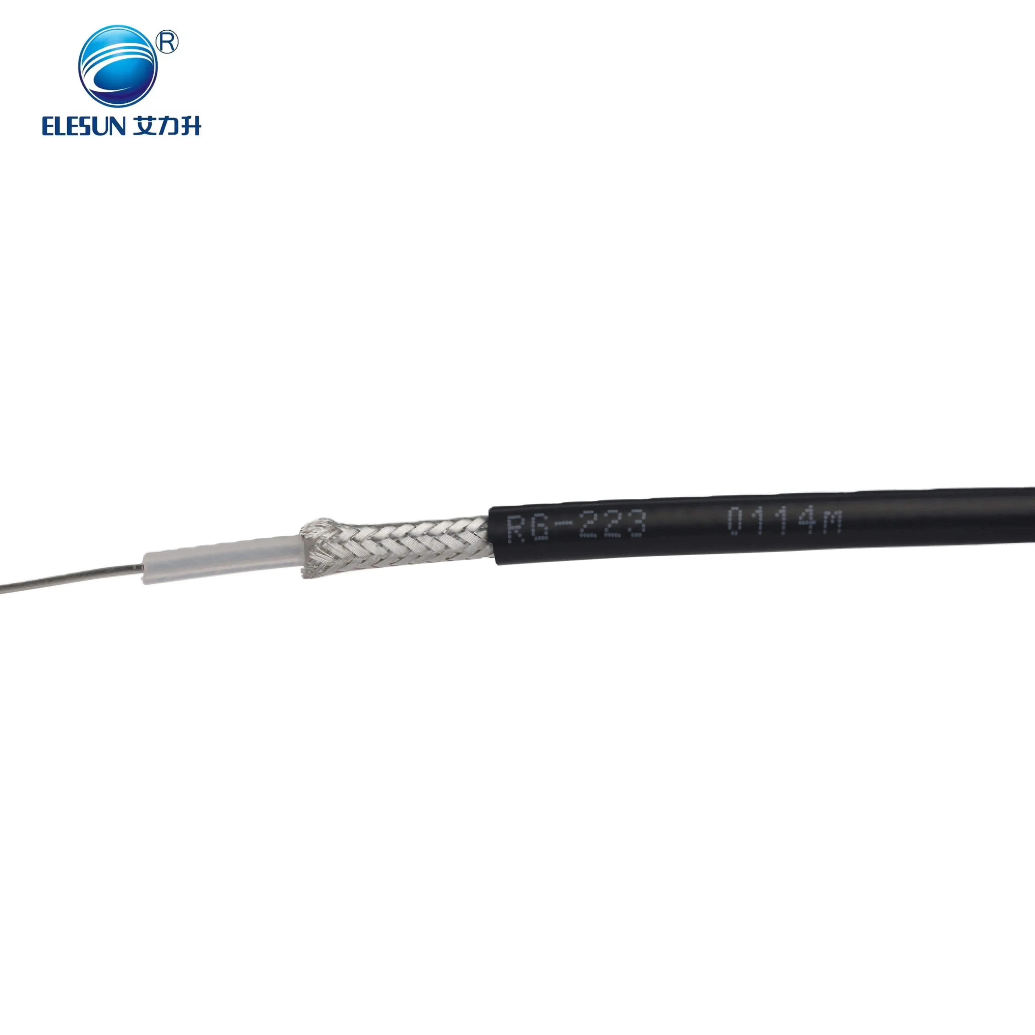 Прямая Продажа с фабрики, высокопроизводительный гибкий RG223 rg223/U RF коаксиальный кабель с двойным экранированием с черной ПВХ курткой
