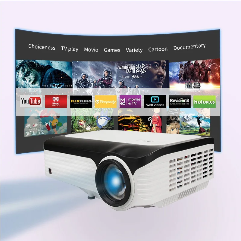 Родной Full Hd 1080P Android 9.0 Os Популярный беспроводной экран Wi-Fi проектор