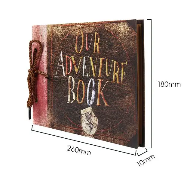Handmade DIY Album Paste Vintage Tether Album Our Adventure Book Movie Up Travel Family Scrapbook Photo Album