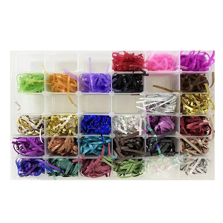 Recycled Packaging Kraft Packing Crinkle Paper Shred 100g Per Bag Crinkle Cut Raffia Shredded Gift Box Filler Crinkle Paper