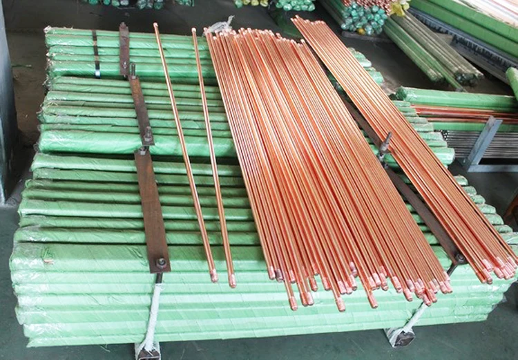 Медный скрепленный заземляющий стержень 5/8 дюйма X 8 дюймов (14,2x2440 мм) 254 мил медь