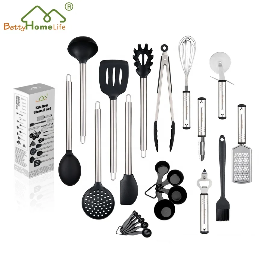 Premium Set of 23 Heat Resistant Food Grade Silicone Kitchen Cooking Utensils Kitchenware Set