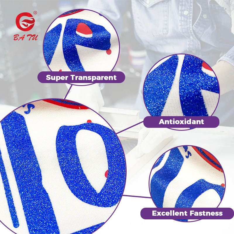 На водной основе блеск для чернил текстильные чернила трафаретной печати с блестящей пастой дизайна