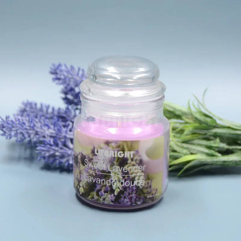 Scented candle and glass Natural plant candlestick Aromatherapy candle  new glass lid Bedroom indoor  glass scented candle