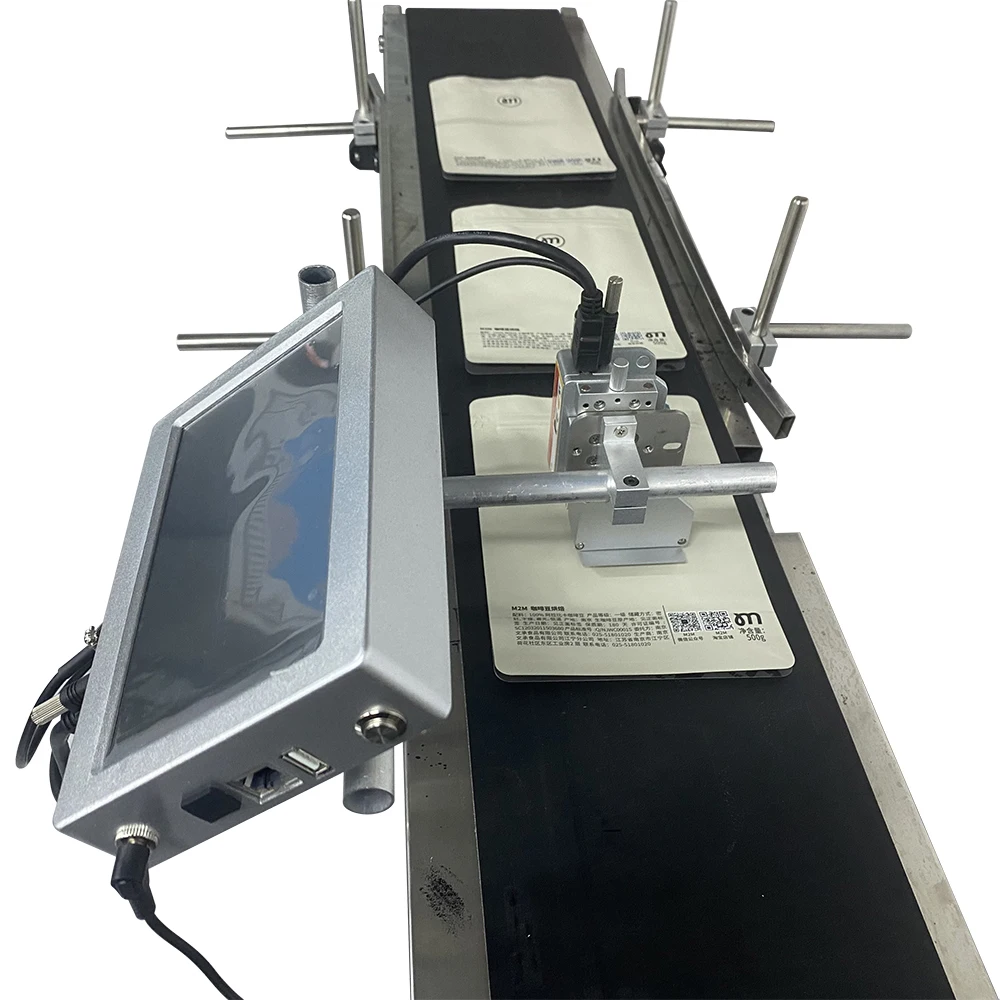 Easy To Use 7 Inch Screen Online TIJ Printer Online Thermal Inkjet Printer With Conveyor