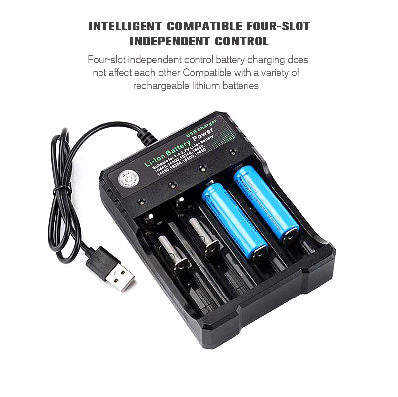  USB 18650 зарядные устройства Black 4 слота AC 110V 220V двойной для QI Беспроводная зарядка 3 7 V литий-ионная аккумуляторная