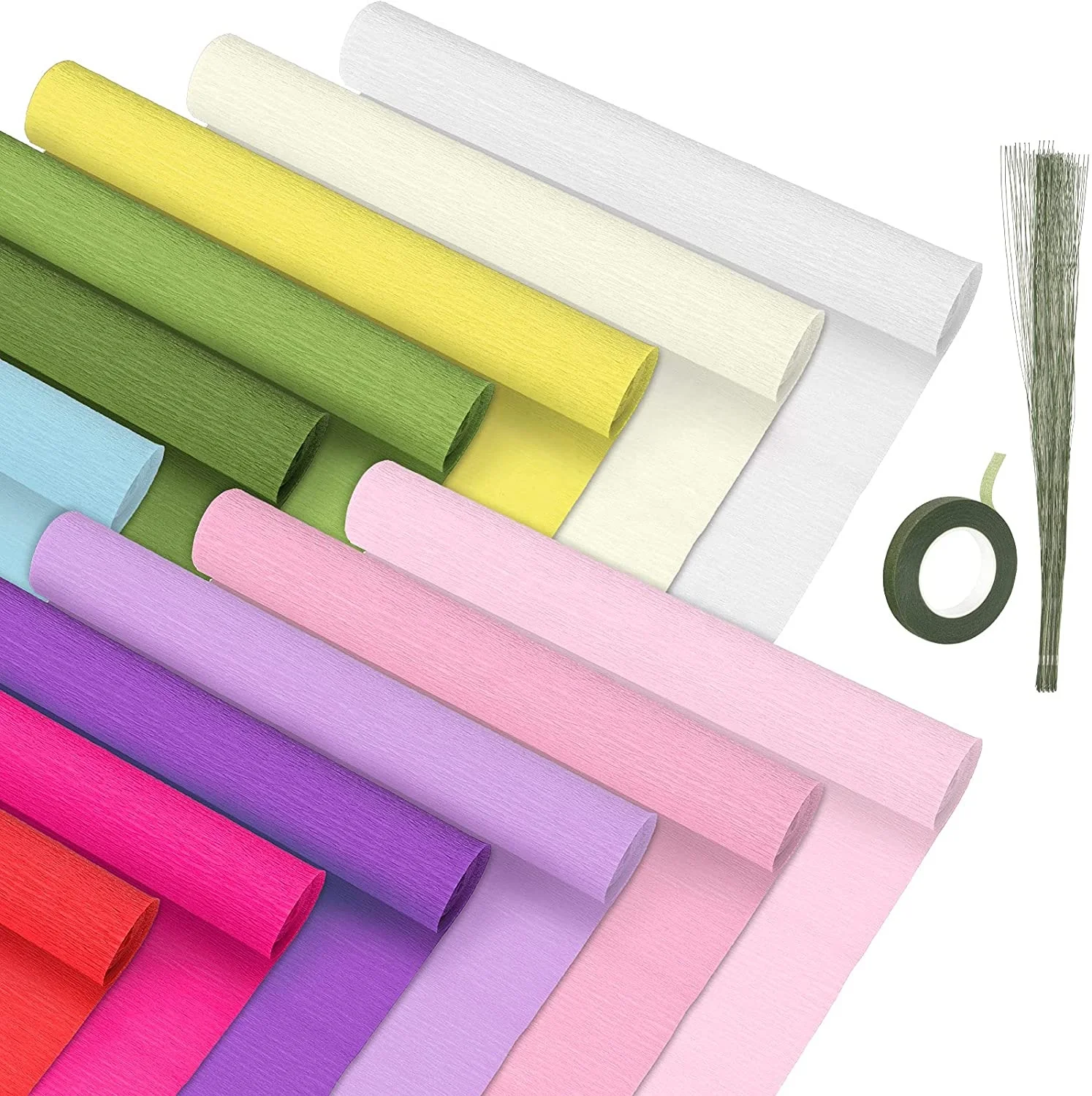 Factory price beautiful coloured flower wrapping roll decoration crepe paper