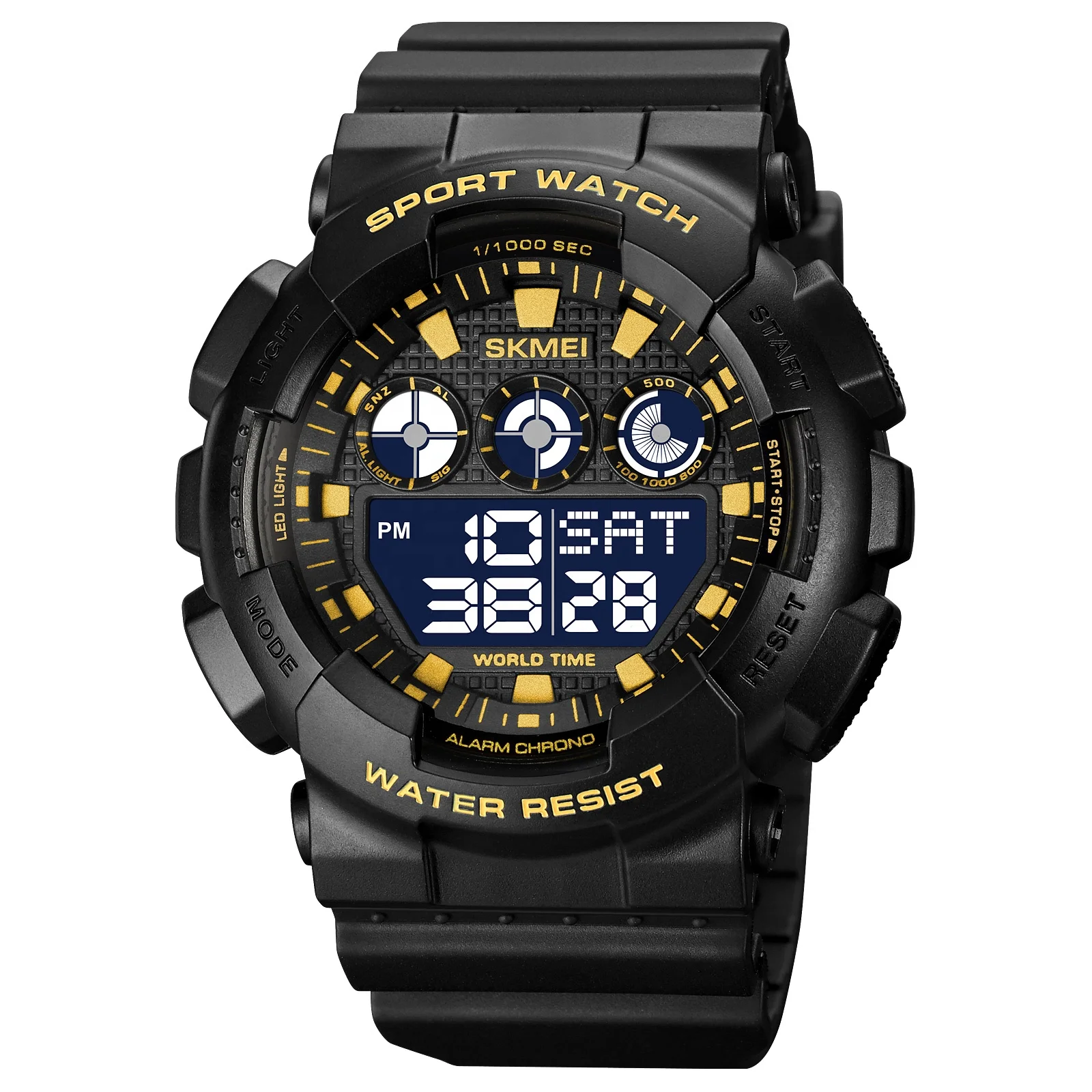SKMEI 1857 OEM Men Relojes hombre World time Watches 5ATM Digital Multifunctional G style Sport Watch Jam Tangan