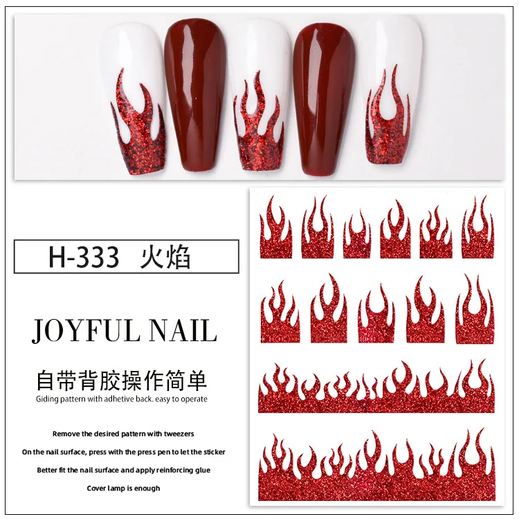 wholesale 3D new arrival red rabbit Cute Cartoon frame bow butterfly Chrome Hearts Nail Stickers Adhesive Nail Art Decals
