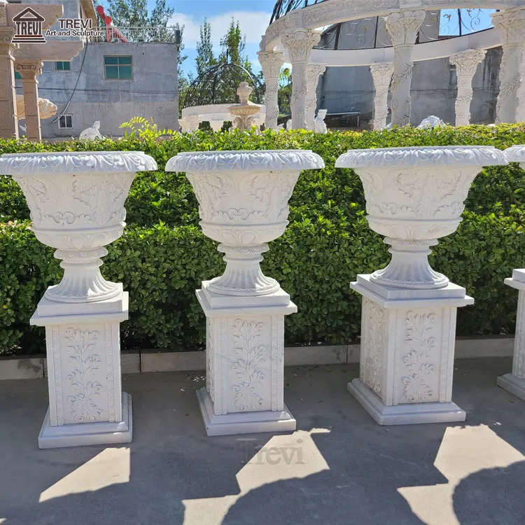 Creative Big Indoor Outdoor Large Decoration Real Natural Lava Cast Stone Beauty Flower Pots