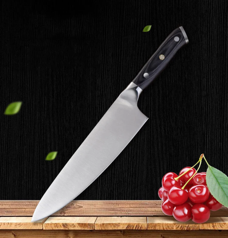 New Design  8 inch Chef Knife German 4116 Steel Kitchen Knives With Color Wood Handle Sharp Cleaver