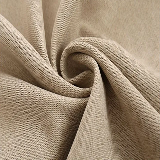 New arrival  UV protection 100% polyester faux linen blackout fabric for curtain